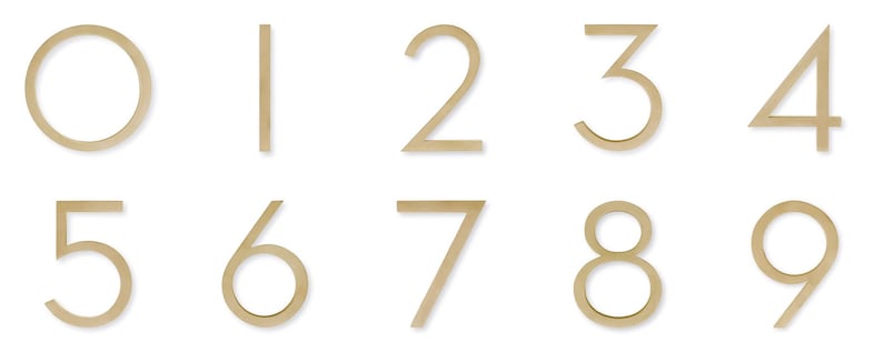 Home Decor Door Numbers Mid Century Door Number Modern House Number Brass