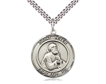 St Peter The Apostle Medal Necklace Pendant DiamondJewelryNY Religious Necklaces