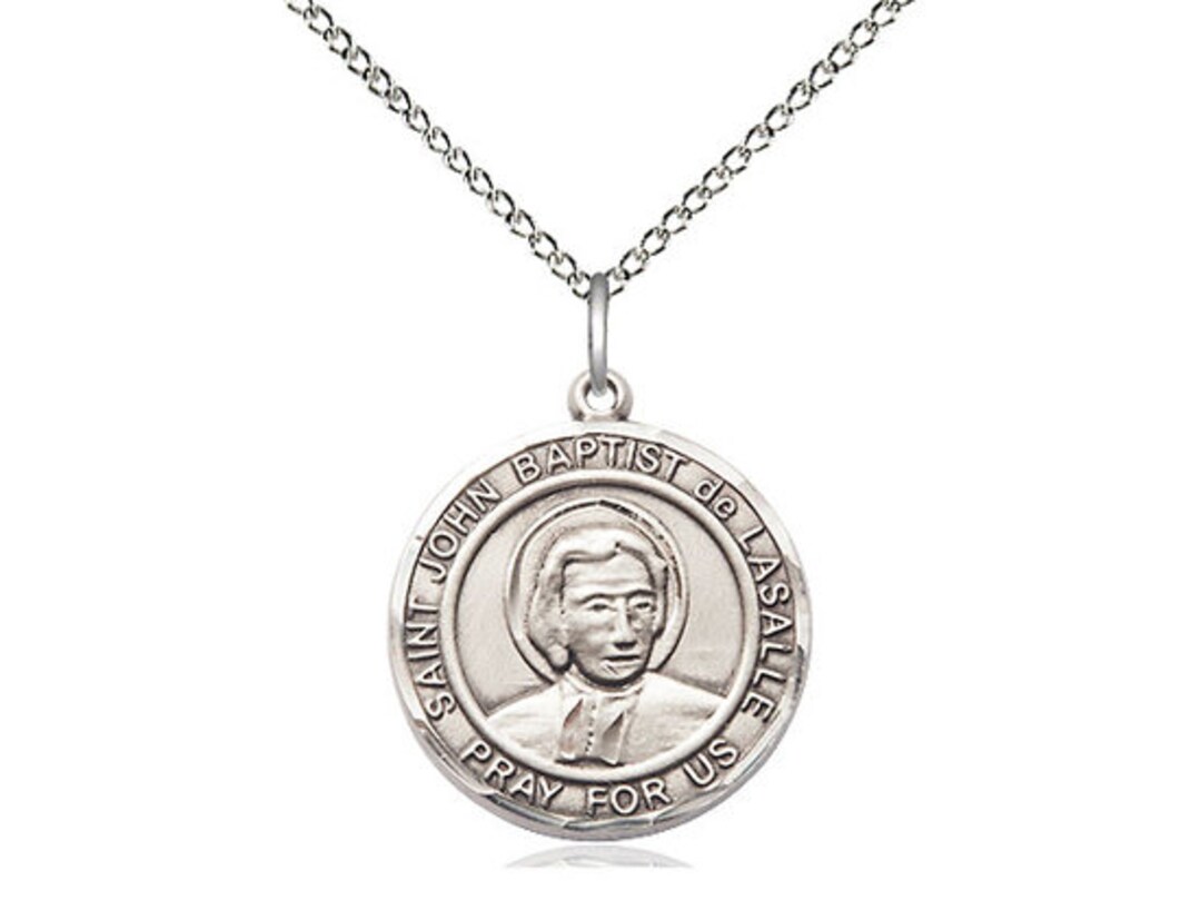 St John Baptist De La Salle Sterling Silver Pendant on a 18 Inch ...