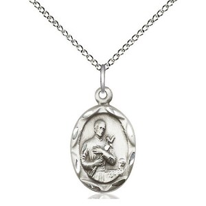 St Gerard Sterling Silver Pendanton a 18 inch Sterling Silver Light Curb Chain.