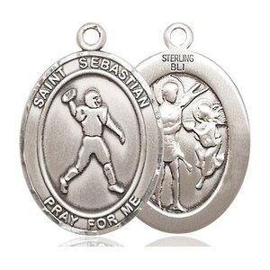 St Sebastian Football Sterling Silver Pendant (NO CHAIN)