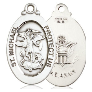 St Michael Army Sterling Silver Pendant Only