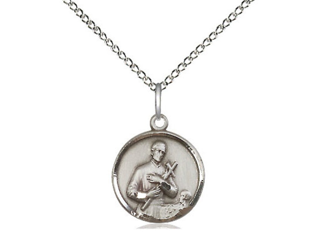 St Gerard Sterling Silver Pendant on a 18 Inch Sterling Silver Light ...