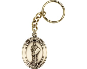 St. Florian Keychain Gold Finish