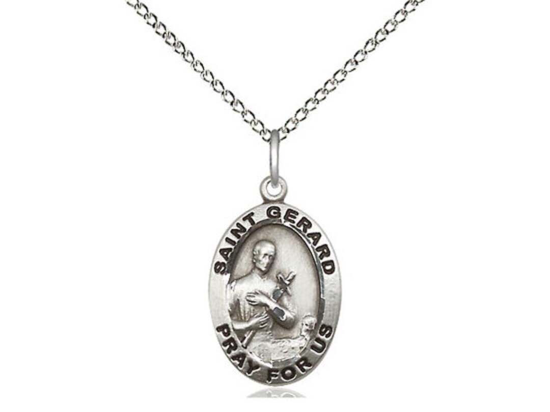 St Gerard Majella Sterling Silver Pendant on a 18 Inch Sterling Silver ...