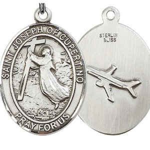 St Joseph of Cupertino Sterling Silver Pendant (NO CHAIN)