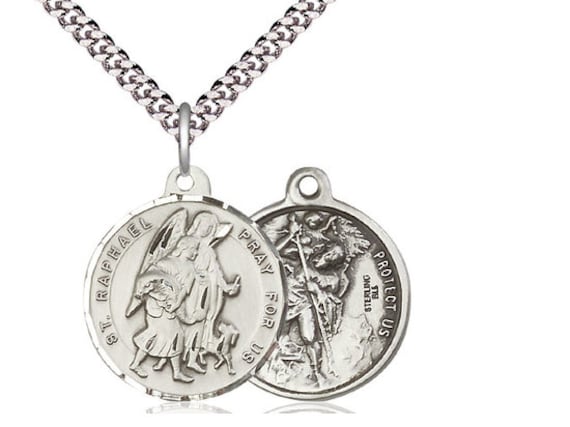 Saint Raphael the Archangel Saint Christopher Sterling Silver
