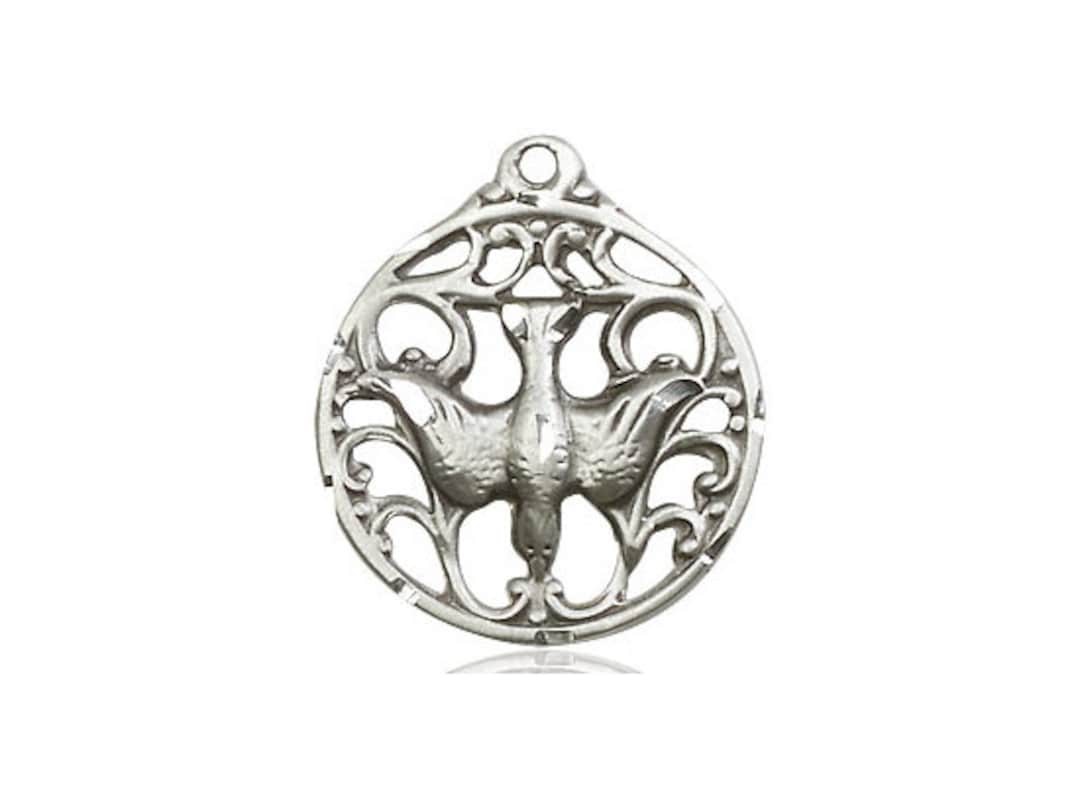 Sterling Silver Guardian Angel Bird In Heart - Holy Spirit Pendant Necklace With 18 Chain And Jewellery Gift Box