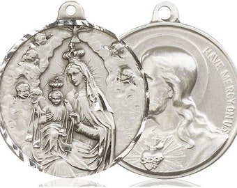 Our Lady of Mount Carmel / Sacred Heart of Jesus Sterling Silver Pendant Only