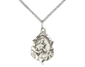 St Gerard Sterling Silver Pendant on a 18 inch Sterling Silver Light Curb Chain.