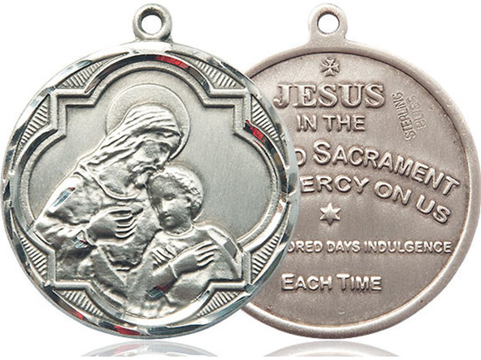 Blessed Sacrament Sterling Silver Pendant on a 24 Inch Light Rhodium ...