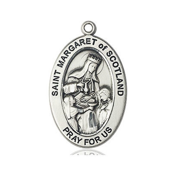 St. Margaret of Scotland Sterling Silver (NO CHAIN)