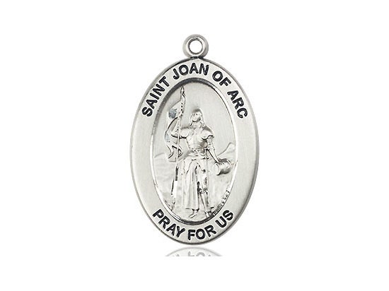 St. Joan of Arc Sterling Silver Pendant on a 18 Inch Sterling Silver ...