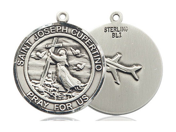 St Joseph of Cupertino Sterling Silver Pendant on a 24 inch