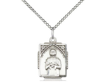 St Kateri Tekakwitha Sterling Silver Pendant on a 18 inch Sterling Silver Light Curb Chain.