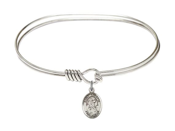 Saint Colette Sterling Silver Charm on a 7 Inch Oval Eye Hook