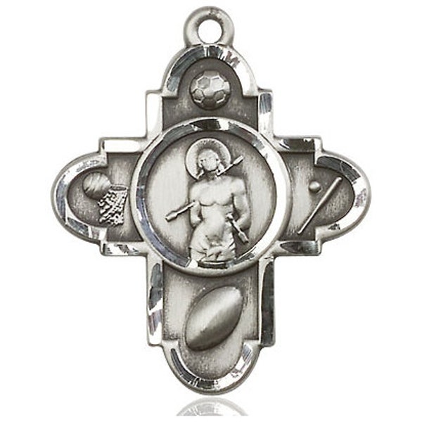 5-Way St Sebastian Sports Sterling Silver Pendant Only