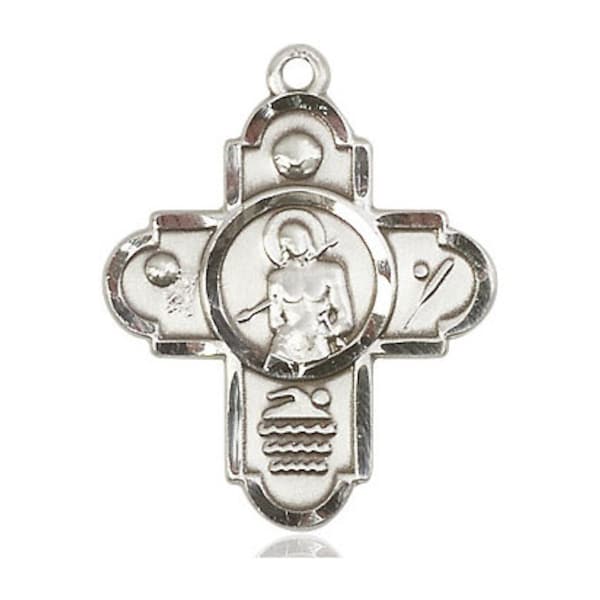 5-Way St Sebastian Sports Sterling Silver Pendant Only