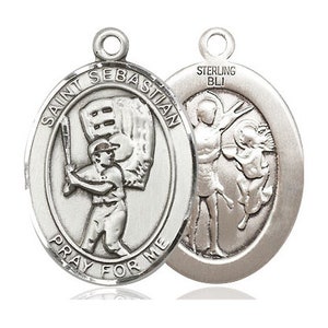 St Sebastian Baseball Sterling Silver Pendant Only