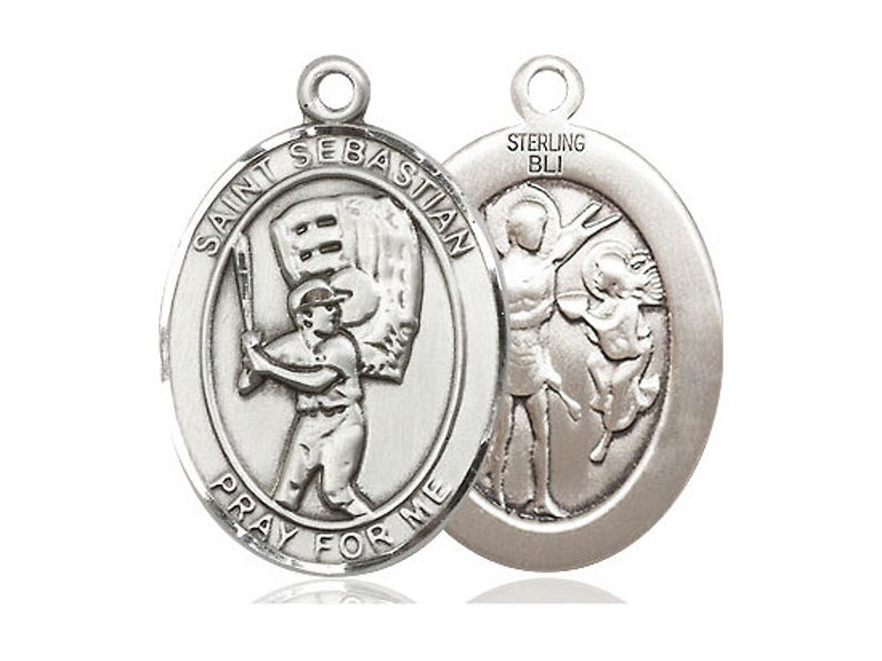 St Sebastian Baseball Sterling Silver Pendant on a 24 Inch | Etsy