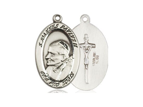 St John Paul II Vatican Sterling Silver Pendant on a 18 Inch Sterling ...