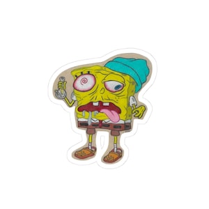 Funny SpongeBob Stickers for Laptops, Scrapbooking, Gifts, Party Favors, and Home Decor, Unique Gifts