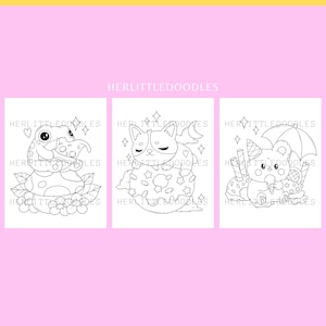 Kawaii Coloring Pages, Coloring Sheets, Coloring Pages For Adults, Coloring Pages, Instant Download, Cute Coloring Book, Kawaii Printable