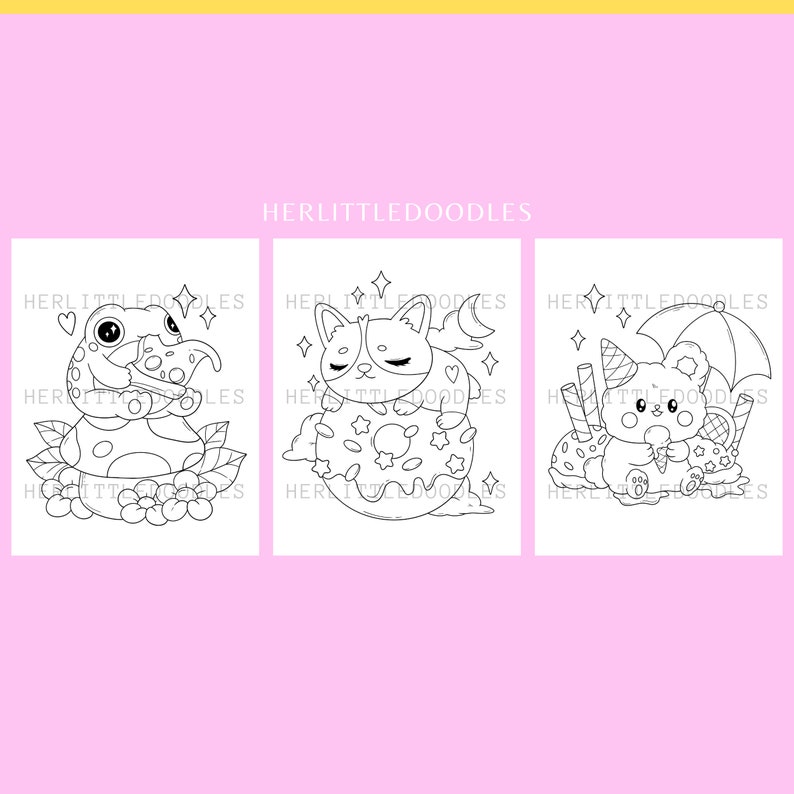 Kawaii Coloring Pages, Coloring Sheets, Coloring Pages For Adults, Coloring Pages, Instant Download, Cute Coloring Book, Kawaii Printable
