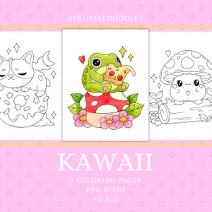 Kawaii Coloring Pages, Coloring Sheets, Coloring Pages For Adults, Coloring Pages, Instant Download, Cute Coloring Book, Kawaii Printable