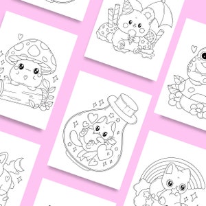 Kawaii Coloring Pages, Coloring Sheets, Coloring Pages For Adults, Coloring Pages, Instant Download, Cute Coloring Book, Kawaii Printable