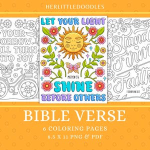 Flower Bible Verse Coloring Page, Coloring Sheets, Coloring Pages For Adults, Coloring Pages, Religious study, Digital Download