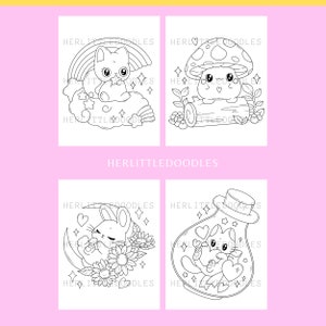 Kawaii Coloring Pages, Coloring Sheets, Coloring Pages For Adults, Coloring Pages, Instant Download, Cute Coloring Book, Kawaii Printable