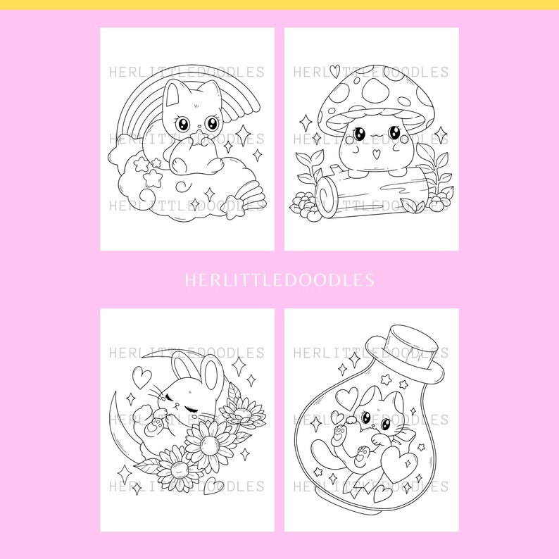 Kawaii Coloring Pages, Coloring Sheets, Coloring Pages For Adults, Coloring Pages, Instant Download, Cute Coloring Book, Kawaii Printable