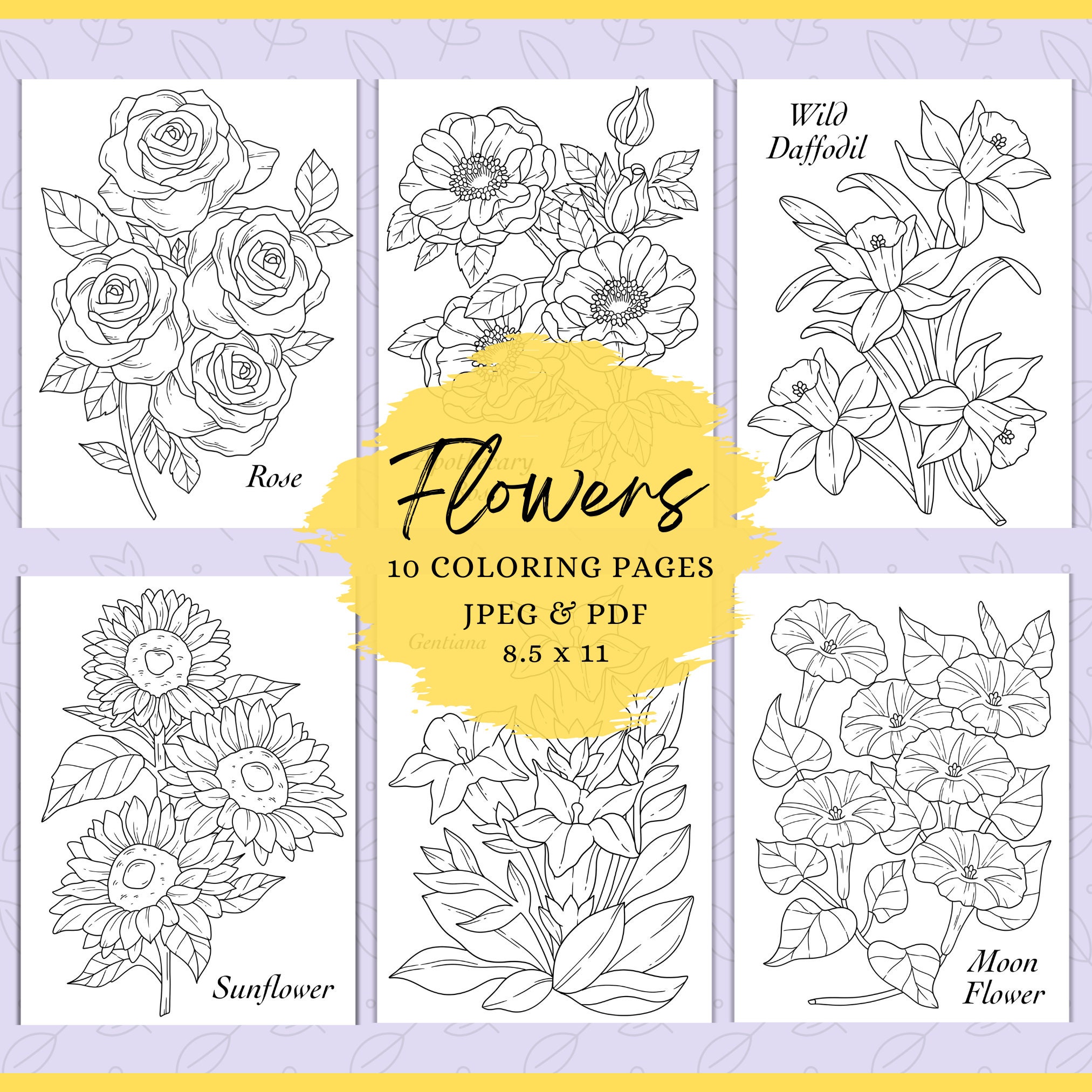 Flowers With Names Coloring Page, Coloring Sheets, Coloring Pages for ...