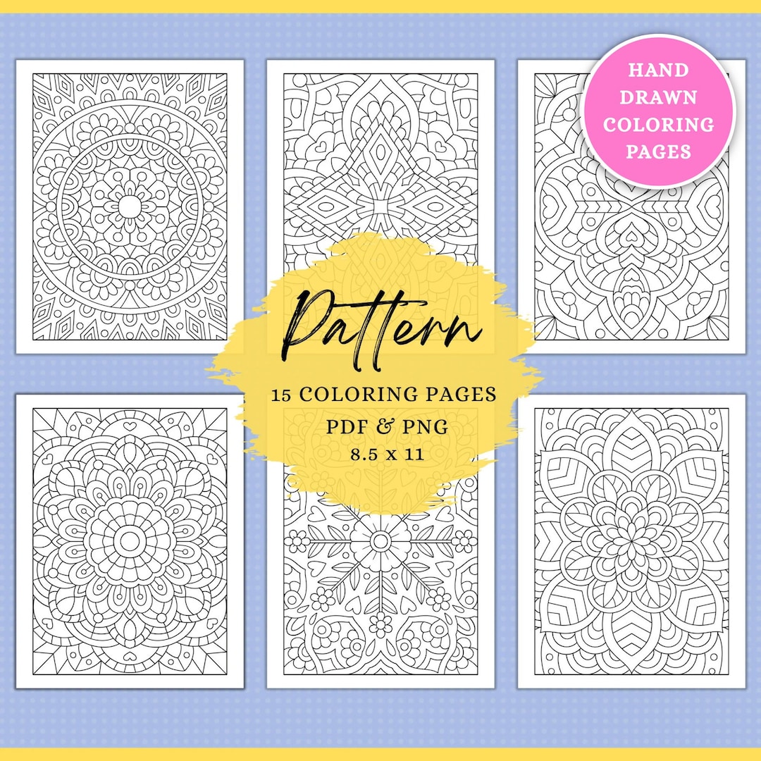 Pattern Coloring Pages, Coloring Pages For Adults, Coloring Pages, Instant Download, Manda