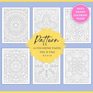 Pattern Coloring Pages, Coloring Pages For Adults, Coloring Pages, Instant Download, Mandala, Relaxing Coloring, Digital Coloring Pages