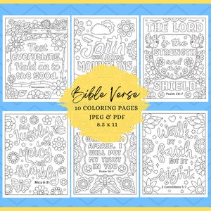 Flower Bible Verse Coloring Page, Coloring Sheets, Coloring Pages For Adults, Coloring Pages, Religious study, Digital Download