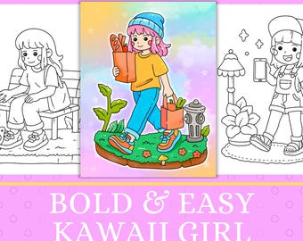Cozy Girls At Home, Coloring Sheets, Coloring Pages, Instant Download, Cute Coloring Book, Garden Printable, Kawaii Cozy Coloring For Girls