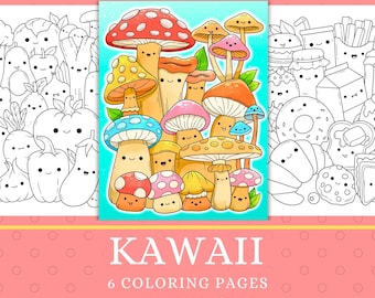 Kawaii Coloring Pages, Coloring Sheets, Coloring Pages For Adults, Coloring Pages, Instant Download, Cute Coloring Book, Pattern Printable