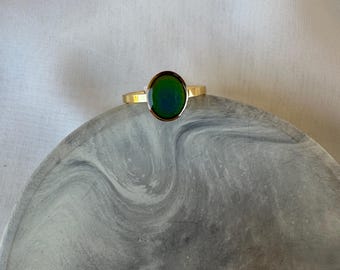Gold Mood Ring: Color Changing Stainless Steel Stackable Ring