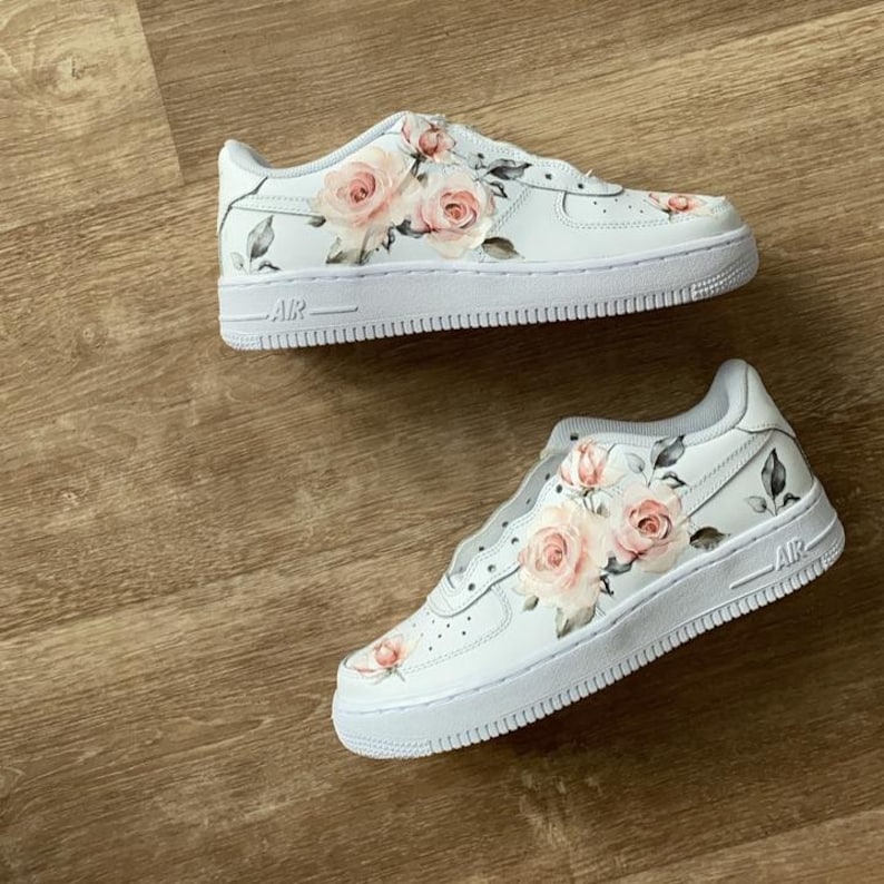 ROSE FLOWER NIKE Air Force 1 Custom Sneaker | Etsy