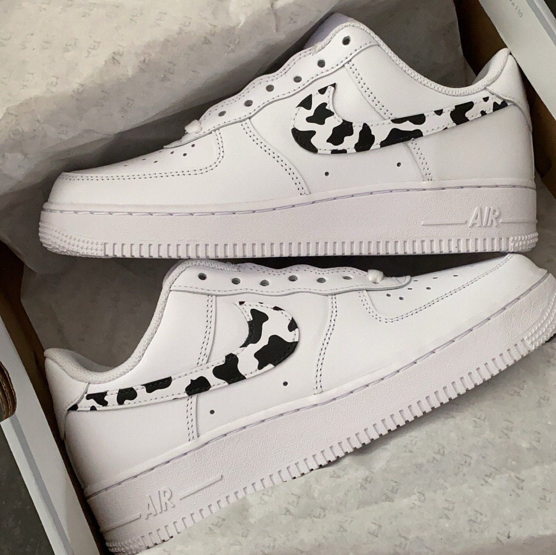 ellos Hornear Árbol genealógico COW PATTERN Nike AF1 Diseño personalizado - Etsy México