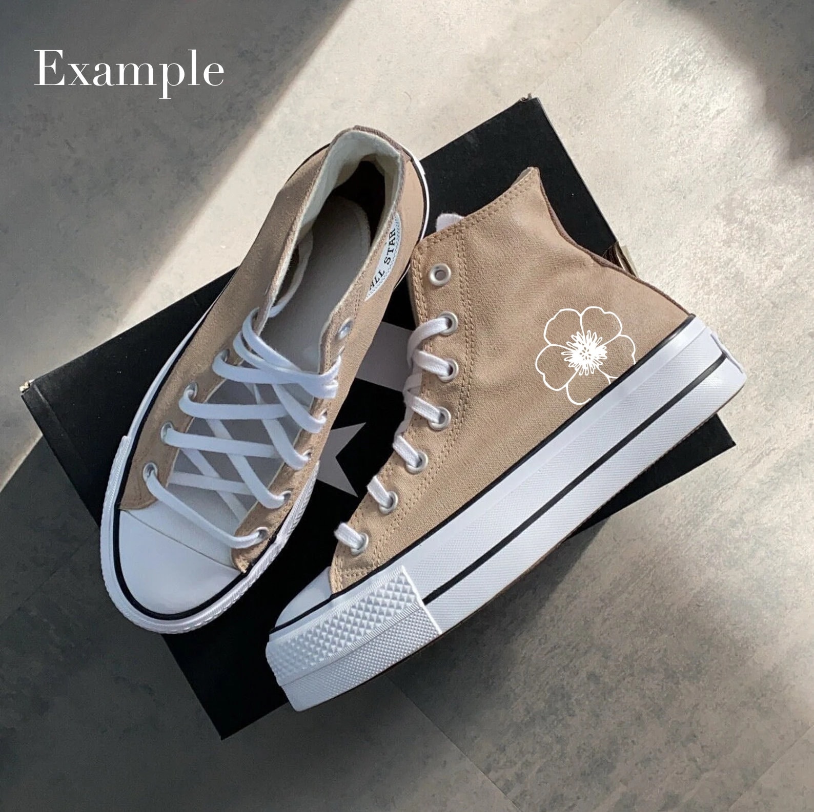 Brown Converse All Star Platform with Motive custom Design - Etsy Norway