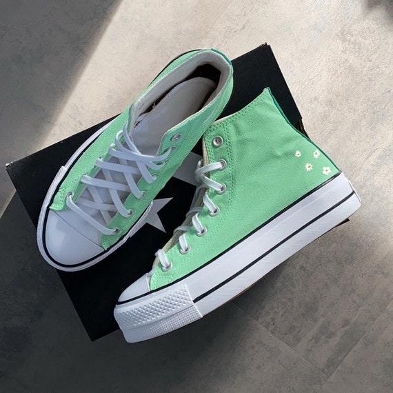 Diseño de de menta Pastel Converse All Star Platform Etsy España