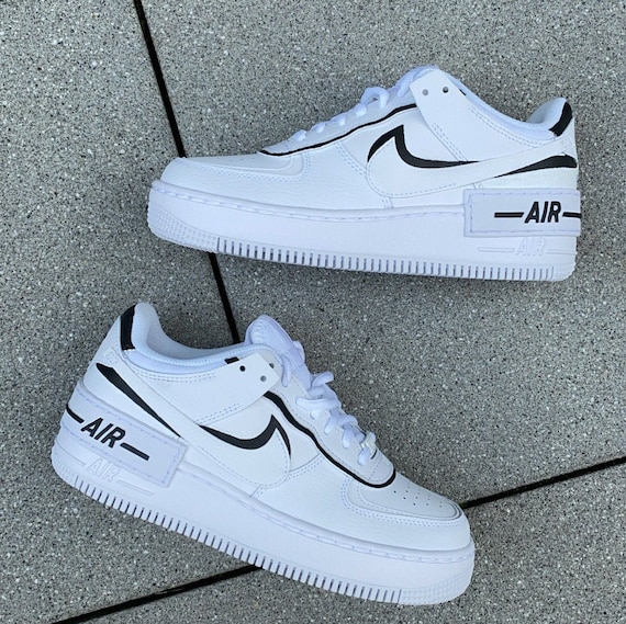 OUTLINE NIKE Air Force 1 SHADOW black custom Sneaker | Etsy Australia