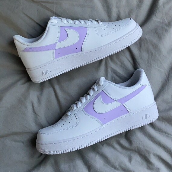 PAARSE PASTEL Broken Swoosh NIKE Air Force 1 Aangepast - Etsy België
