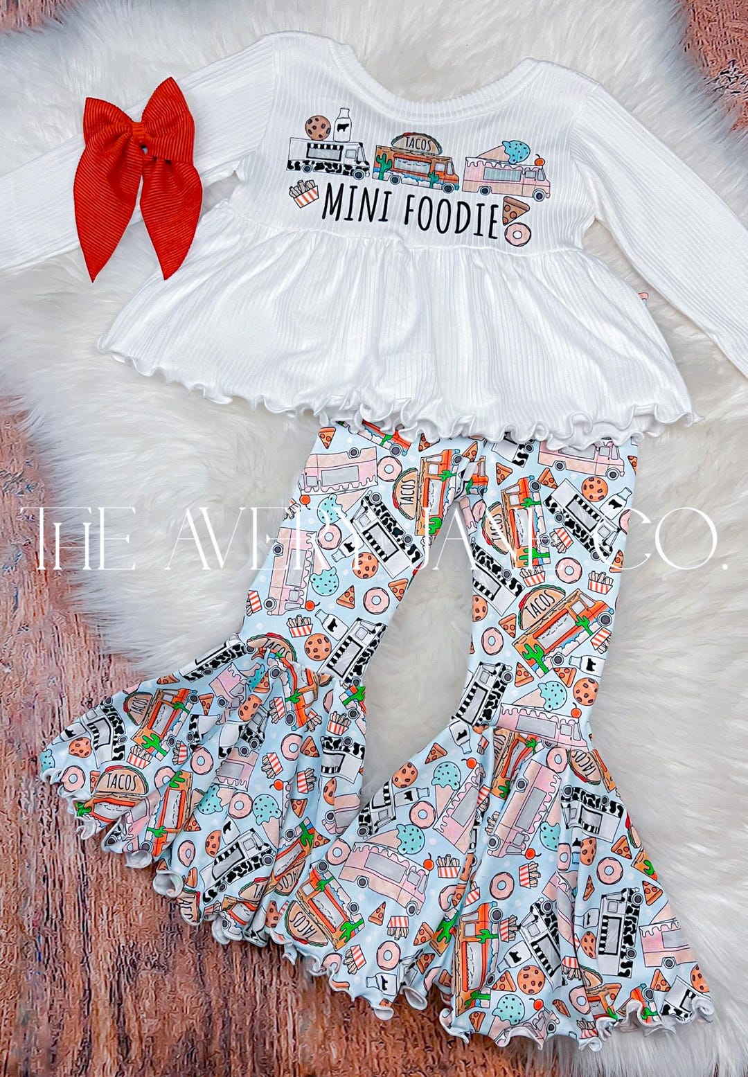 Foodie Bell Ruffle Set, Bell Bottoms, Ruffle Top, Toddler Clothing ...