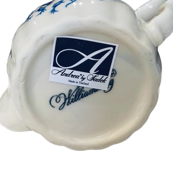 Andrea Sadek Williamsburg Blue and White Floral Mini Teapot w/ lid
