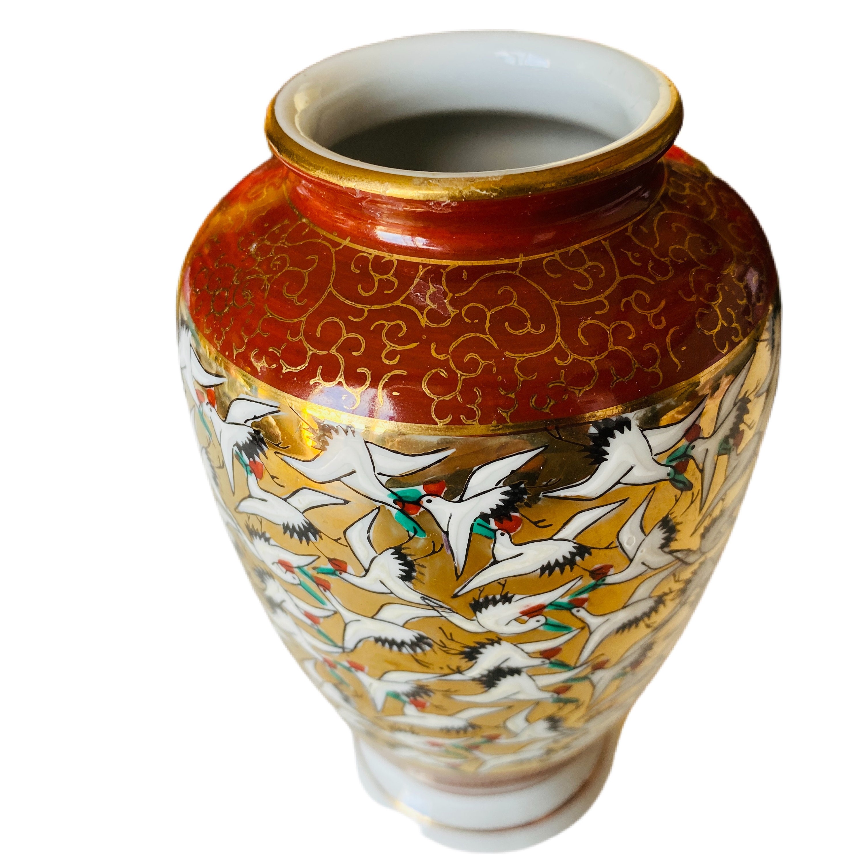 Gold Crane Vase - Etsy
