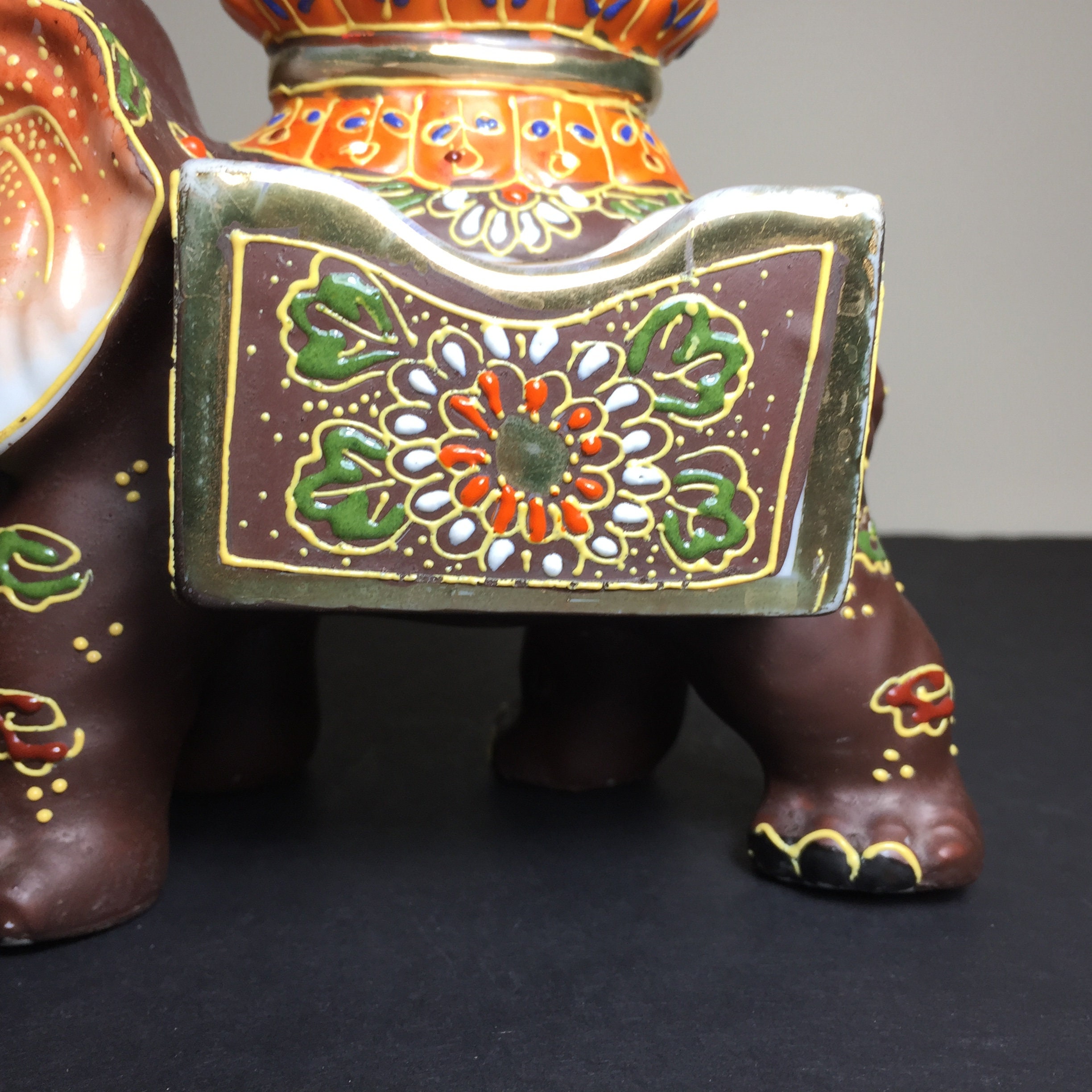 Moriage Satsuma Elephant Ashtray, Hand Painted, Made in Japan Etsy